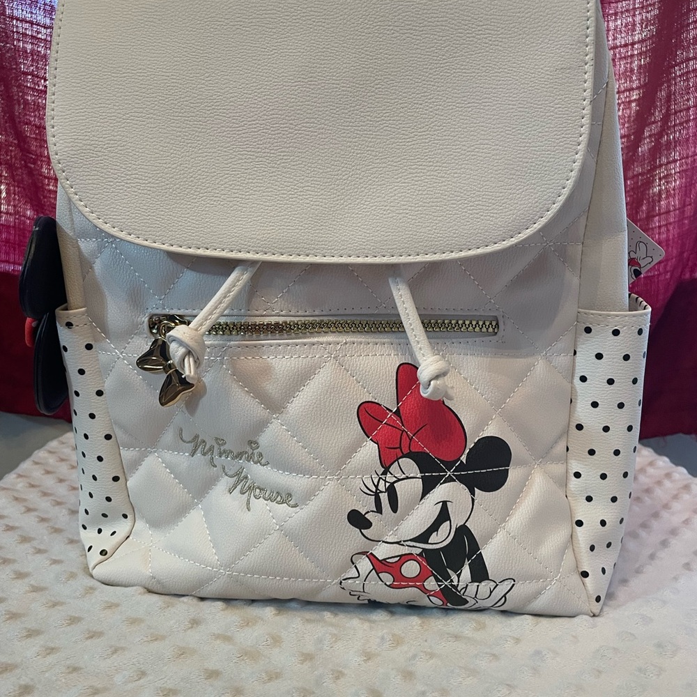 Primark White and Red Minnie Mouse Backpack